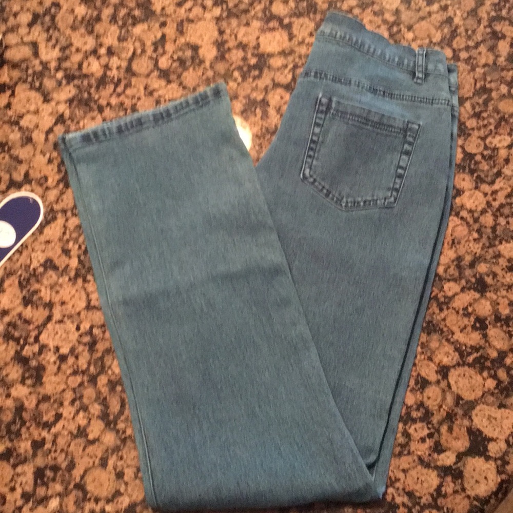 Lt Blue turquoise toned denim jeans